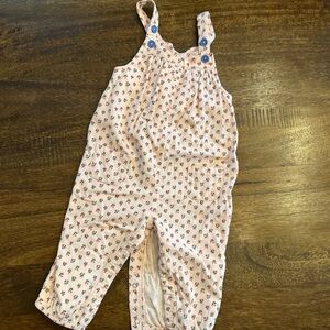 Baby Boden Corduroy Floral Pink Overalls